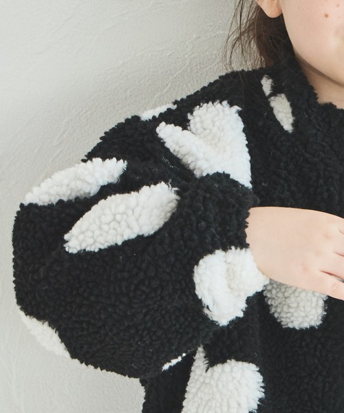 pairmanon（ペアマノン）の「【リンクコーデ】ボアジップブルゾン（ブルゾン・キッズ・ピンク/アイボリー/ブラック系その他/モカ/ライトブルー/ブラック/ベージュ/グリーン系その他/テラコッタ/ブラウン系その他・130/140/150/90/100/110/120）」の16枚目の写真