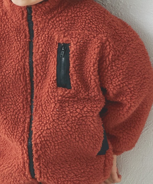 pairmanon（ペアマノン）の「【リンクコーデ】ボアジップブルゾン（ブルゾン・キッズ・ピンク/アイボリー/ブラック系その他/モカ/ライトブルー/ブラック/ベージュ/グリーン系その他/テラコッタ/ブラウン系その他・130/140/150/90/100/110/120）」の22枚目の写真
