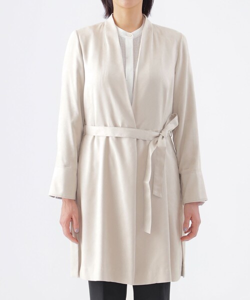 【ウォッシャブル】ストレッチスエードロングカーディガン