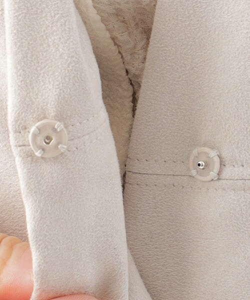 【ウォッシャブル】ストレッチスエードロングカーディガン