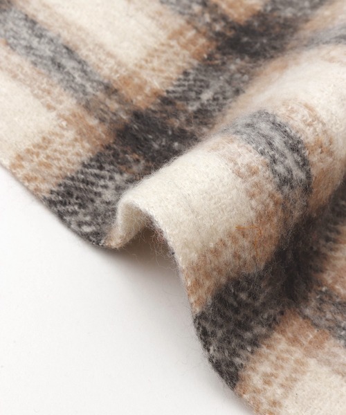 欧州航路（オウシュウコウロ）の「【欧州航路】カラフルチェックマフラー（マフラー・レディース・ライトブルー/オリーブ/ホワイト/オレンジ・FREE）」の7枚目の写真