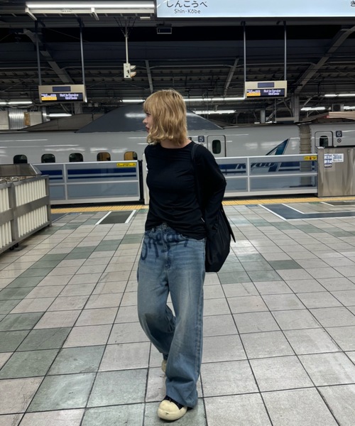 shesame(シーセム)の「shadow print denim(デニムパンツ・レディース・インディゴブルー/ブルー・MEDIUM/LARGE)」の9枚目の写真