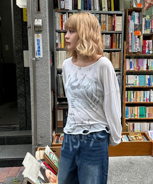 shesame(シーセム)の「shadow print denim(デニムパンツ・レディース・インディゴブルー/ブルー・MEDIUM/LARGE)」の17枚目の写真