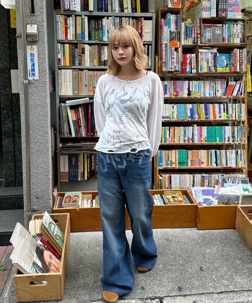 shesame(シーセム)の「shadow print denim(デニムパンツ・レディース・インディゴブルー/ブルー・MEDIUM/LARGE)」の18枚目の写真