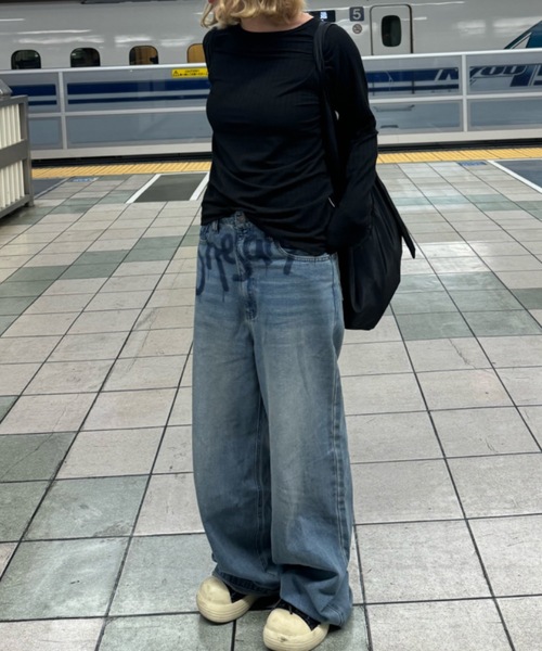 shesame(シーセム)の「shadow print denim(デニムパンツ・レディース・インディゴブルー/ブルー・MEDIUM/LARGE)」の10枚目の写真