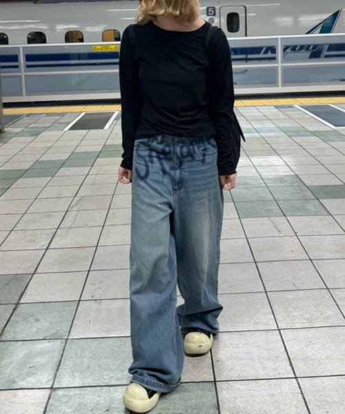 shesame(シーセム)の「shadow print denim(デニムパンツ・レディース・インディゴブルー/ブルー・MEDIUM/LARGE)」の19枚目の写真