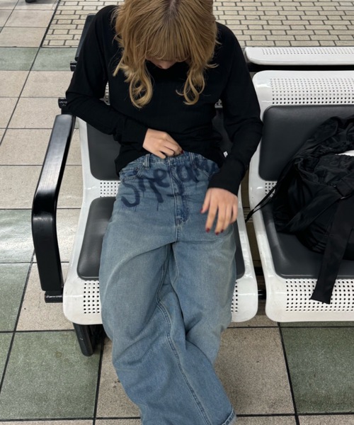 shesame(シーセム)の「shadow print denim(デニムパンツ・レディース・インディゴブルー/ブルー・MEDIUM/LARGE)」の12枚目の写真