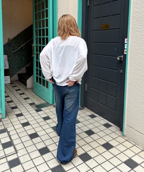 shesame(シーセム)の「shadow print denim(デニムパンツ・レディース・インディゴブルー/ブルー・MEDIUM/LARGE)」の5枚目の写真