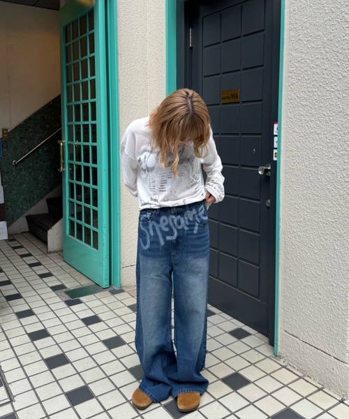 shesame(シーセム)の「shadow print denim(デニムパンツ・レディース・インディゴブルー/ブルー・MEDIUM/LARGE)」の15枚目の写真
