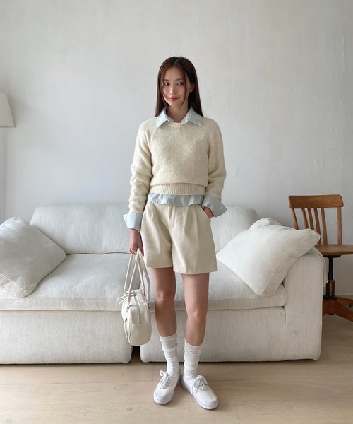 by muni:r（バイ ムニール）の「コーデュロイショートパンツ（その他パンツ・レディース・アイボリー/ブラック/ブラウン・FREE）」の11枚目の写真