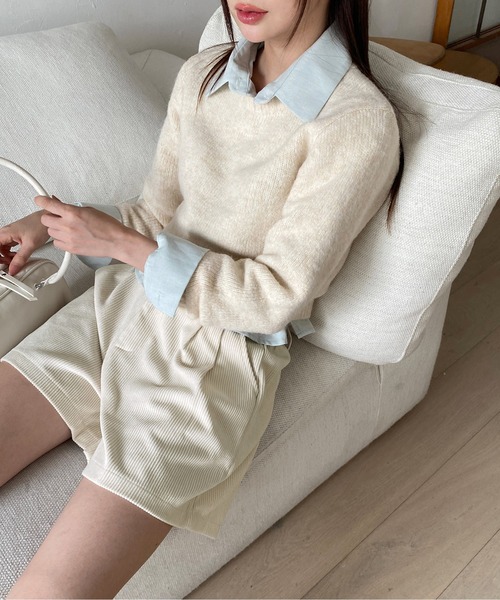 by muni:r（バイ ムニール）の「コーデュロイショートパンツ（その他パンツ・レディース・アイボリー/ブラック/ブラウン・FREE）」の15枚目の写真