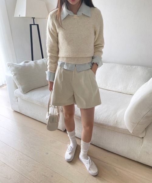 by muni:r（バイ ムニール）の「コーデュロイショートパンツ（その他パンツ・レディース・アイボリー/ブラック/ブラウン・FREE）」の17枚目の写真