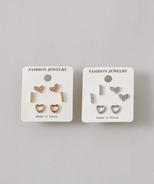 ciite' surgical stainless(シーテサージカルステンレス)の「【 金属アレルギー対応 】 3set pierce / ピアス3セット サージカルステンレス (両耳用)(ピアス(両耳用)・レディース・シルバー/ゴールド・FREE)」の2枚目の写真