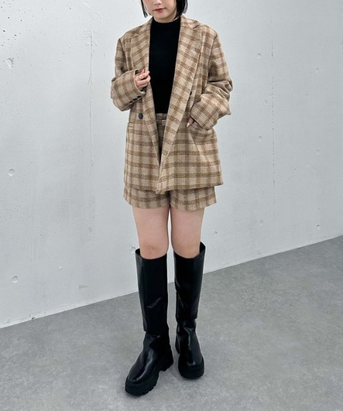 archives（アルシーヴ）の「【ＳＥＴＵＰ対応】ラメチェックテーラードジャケット（テーラードジャケット・レディース・ベージュ/ブラウン・MEDIUM）」の9枚目の写真