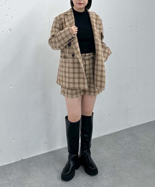 archives（アルシーヴ）の「【ＳＥＴＵＰ対応】ラメチェックテーラードジャケット（テーラードジャケット・レディース・ベージュ/ブラウン・MEDIUM）」の10枚目の写真