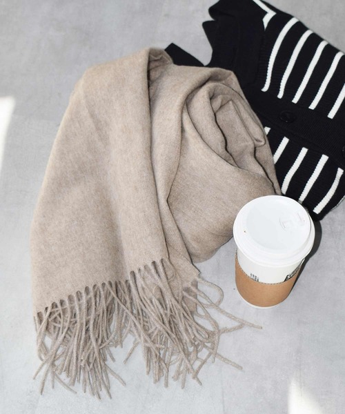 PICCIN（ピッチン）の「■HAND WASHABLE ■ウール100ストール（ストール/ショール・レディース・ベージュ/パープル系その他/アイボリー/イエロー/ブラック系その他・FREE）」の8枚目の写真