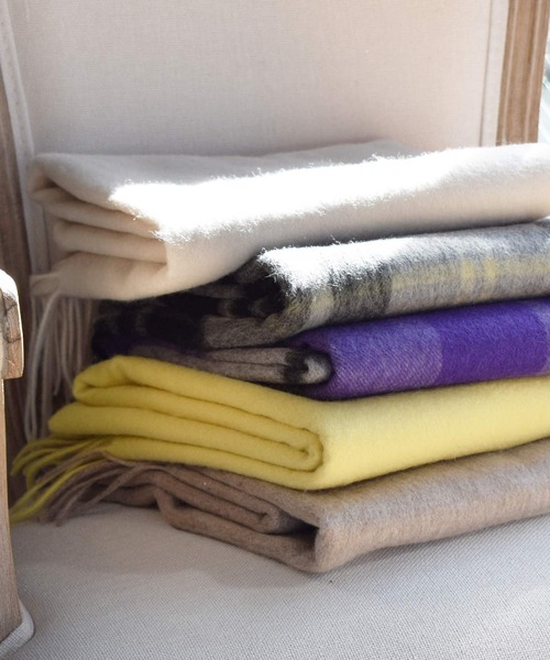 PICCIN（ピッチン）の「■HAND WASHABLE ■ウール100ストール（ストール/ショール・レディース・ベージュ/パープル系その他/アイボリー/イエロー/ブラック系その他・FREE）」の6枚目の写真