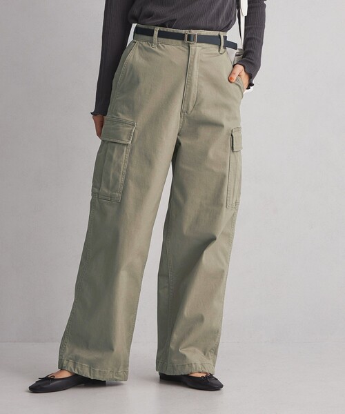 green label relaxing（グリーンレーベルリラクシング）の「＜at ease＞キモウ カーゴパンツ（カーゴパンツ・レディース・オリーブ/ダークグレー・36/38）」の2枚目の写真