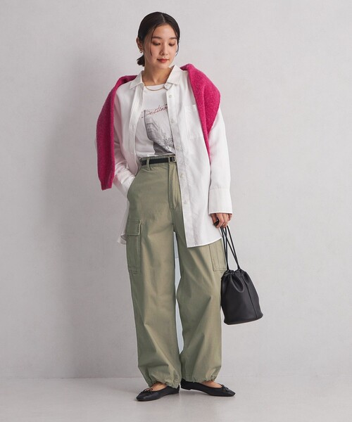 green label relaxing（グリーンレーベルリラクシング）の「＜at ease＞キモウ カーゴパンツ（カーゴパンツ・レディース・オリーブ/ダークグレー・36/38）」の15枚目の写真