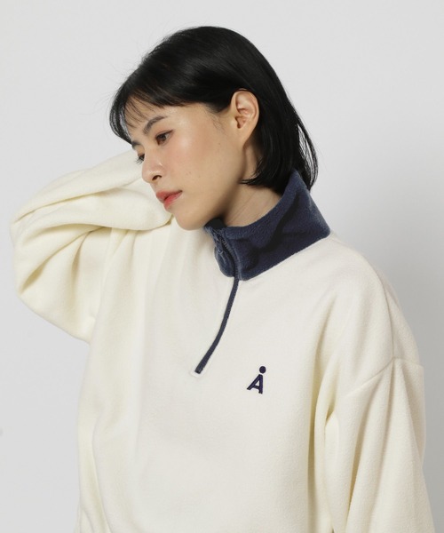 ALAND（エーランド）の「【UNISEX】ALAND／フリースハーフジップ（スウェット・レディース・ブラック/ネイビー/オフホワイト・LARGE/SMALL）」の7枚目の写真