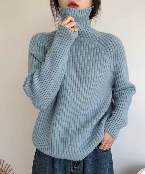 VitaFelice（ヴィータフェリーチェ）の「ラメタートルニット（ニット/セーター・レディース・パープル/ネイビー/イエロー/オフホワイト/サックスブルー・FREE）」の12枚目の写真