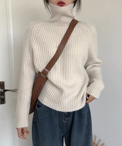 VitaFelice（ヴィータフェリーチェ）の「ラメタートルニット（ニット/セーター・レディース・パープル/ネイビー/イエロー/オフホワイト/サックスブルー・FREE）」の13枚目の写真