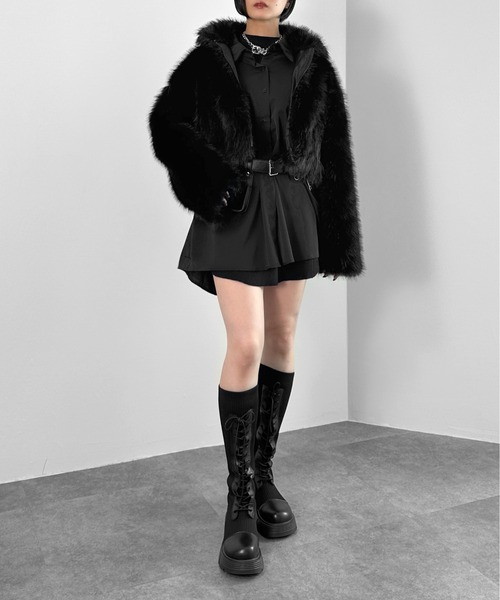 LVEU.】フェイクファーショートジャケット / アウター ジャケット