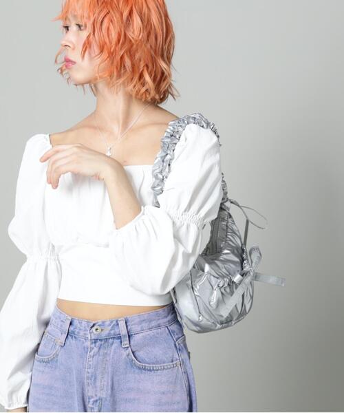 SIS(エスアイエス)の「【WEB限定】SIS/エスアイエス/リボンギャザーミニバッグ(トートバッグ・レディース・ブラック/シルバー・F)」の17枚目の写真