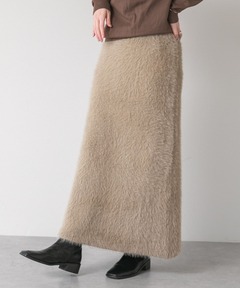 【ATON】LINEN VELVET | SIDE SLIT SKIRT ATON】LINEN VELVET | SIDE SLIT SKIRT