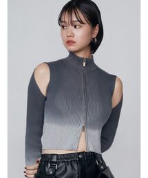 EMODA | グラデーションリブジップニット(ニット/セーター)