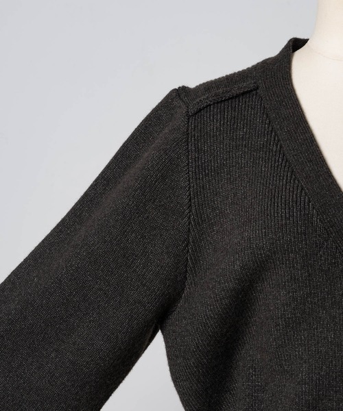 Happy John（ハッピージョン）の「v neck cardigan/Vネックカーディガン（カーディガン/ボレロ・レディース・グレー/アイボリー/レッド・FREE）」の18枚目の写真