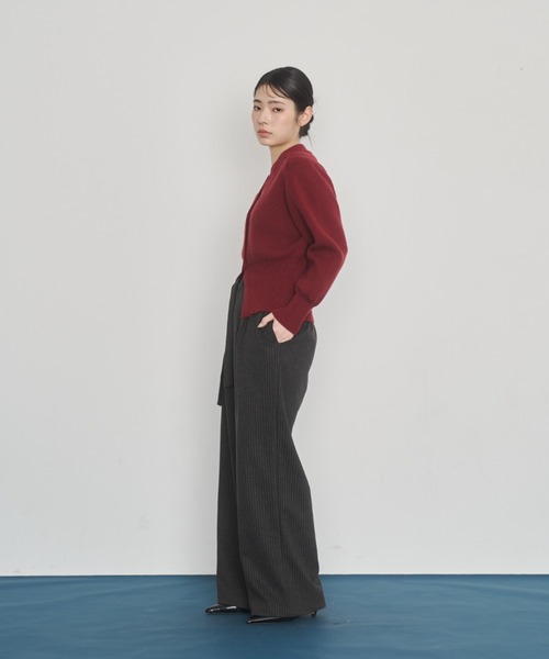 Happy John（ハッピージョン）の「v neck cardigan/Vネックカーディガン（カーディガン/ボレロ・レディース・グレー/アイボリー/レッド・FREE）」の9枚目の写真