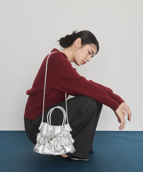 Happy John（ハッピージョン）の「v neck cardigan/Vネックカーディガン（カーディガン/ボレロ・レディース・グレー/アイボリー/レッド・FREE）」の12枚目の写真