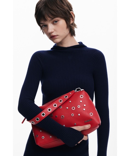Desigual(デシグアル)の「Colorful Studded Shoulder Bag - Red/カラフルスタッズショルダーバッグ レッド(ハンドバッグ・レディース・レッド・FREE)」の6枚目の写真
