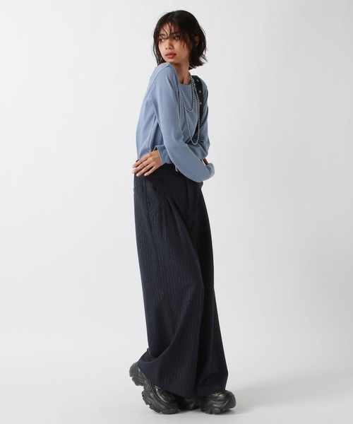 PAGEBOY（ページボーイ）の「<前後着用可能>ビンテージテレコクルー（Tシャツ/カットソー・レディース・オフホワイト/チャコールグレー/ライトブルー/イエロー系その他・FREE）」の5枚目の写真