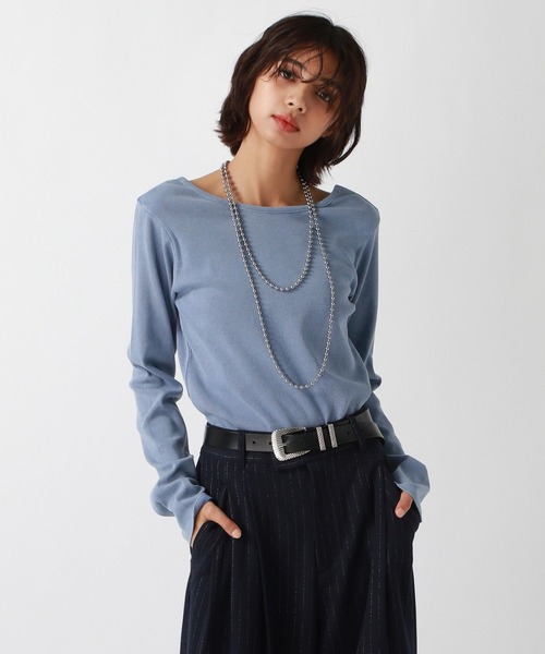 PAGEBOY（ページボーイ）の「<前後着用可能>ビンテージテレコクルー（Tシャツ/カットソー・レディース・オフホワイト/チャコールグレー/ライトブルー/イエロー系その他・FREE）」の20枚目の写真