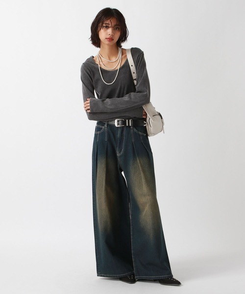 PAGEBOY（ページボーイ）の「<前後着用可能>ビンテージテレコクルー（Tシャツ/カットソー・レディース・オフホワイト/チャコールグレー/ライトブルー/イエロー系その他・FREE）」の19枚目の写真