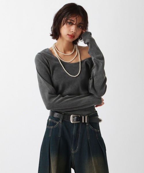 PAGEBOY（ページボーイ）の「<前後着用可能>ビンテージテレコクルー（Tシャツ/カットソー・レディース・オフホワイト/チャコールグレー/ライトブルー/イエロー系その他・FREE）」の17枚目の写真