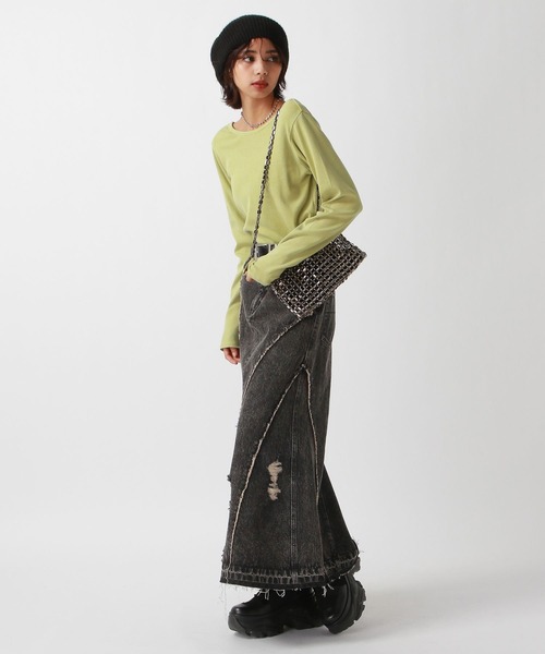 PAGEBOY（ページボーイ）の「<前後着用可能>ビンテージテレコクルー（Tシャツ/カットソー・レディース・オフホワイト/チャコールグレー/ライトブルー/イエロー系その他・FREE）」の9枚目の写真