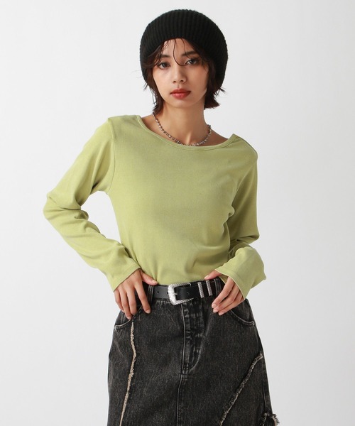 PAGEBOY（ページボーイ）の「<前後着用可能>ビンテージテレコクルー（Tシャツ/カットソー・レディース・オフホワイト/チャコールグレー/ライトブルー/イエロー系その他・FREE）」の8枚目の写真