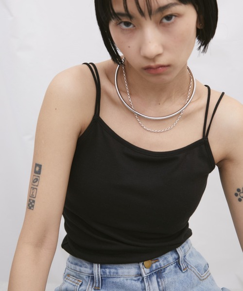 Aunt Marie's（アントマリーズ）の「カップ付きダブルストラップキャミソール（キャミソール・レディース・ホワイト/チャコールグレー/ブラック・FREE）」の17枚目の写真