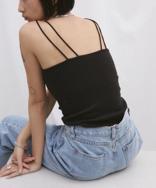 Aunt Marie's（アントマリーズ）の「カップ付きダブルストラップキャミソール（キャミソール・レディース・ホワイト/チャコールグレー/ブラック・FREE）」の19枚目の写真