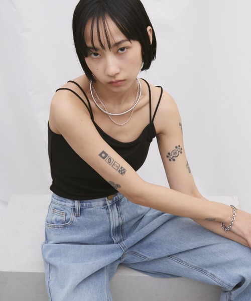 Aunt Marie's（アントマリーズ）の「カップ付きダブルストラップキャミソール（キャミソール・レディース・ホワイト/チャコールグレー/ブラック・FREE）」の20枚目の写真