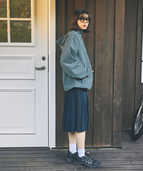 Unblend】ロゴ刺繍 サッカーチェック アノラックパーカー（パーカー