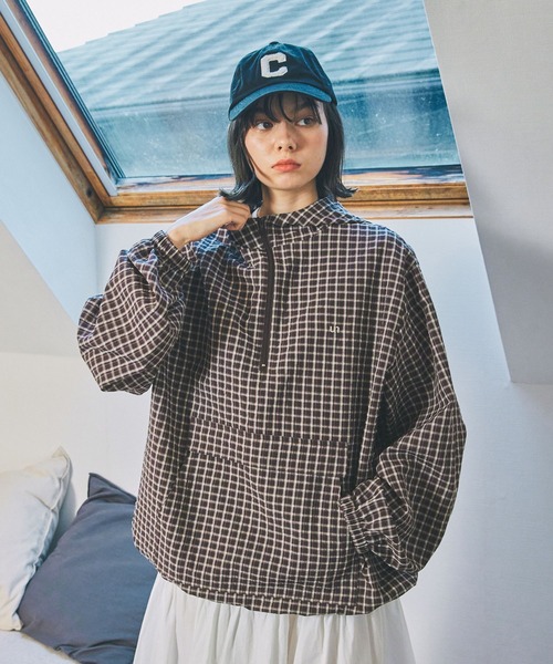 Unblend(アンブレンド)の「【Unblend】ロゴ刺繍 サッカーチェック アノラックパーカー(パーカー・レディース・ブラック/ネイビー/ブラウン/グリーン・FREE)」の20枚目の写真