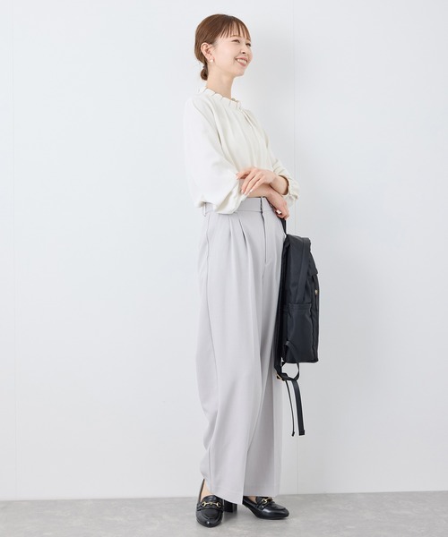 ROPE' PICNIC(ロペピクニック)の「【2サイズ展開】多機能タックブラウス(シャツ/ブラウス・レディース・オフホワイト/ピンク系その他/ブラック・38/36)」の6枚目の写真