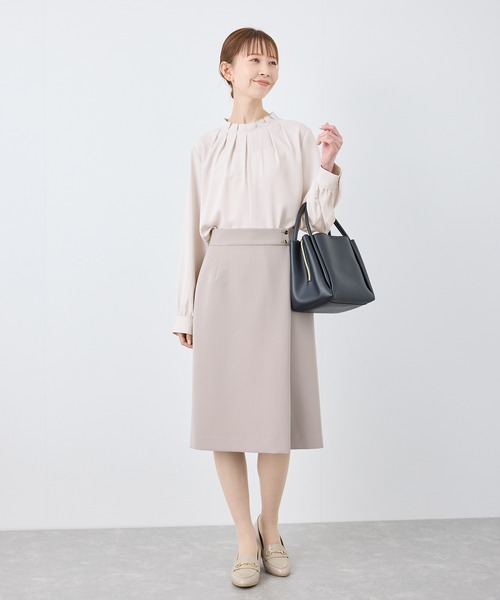 ROPE' PICNIC(ロペピクニック)の「【2サイズ展開】多機能タックブラウス(シャツ/ブラウス・レディース・オフホワイト/ピンク系その他/ブラック・38/36)」の9枚目の写真