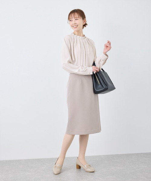 ROPE' PICNIC(ロペピクニック)の「【2サイズ展開】多機能タックブラウス(シャツ/ブラウス・レディース・オフホワイト/ピンク系その他/ブラック・38/36)」の10枚目の写真