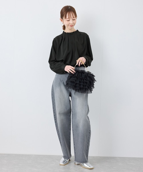 ROPE' PICNIC(ロペピクニック)の「【2サイズ展開】多機能タックブラウス(シャツ/ブラウス・レディース・オフホワイト/ピンク系その他/ブラック・38/36)」の11枚目の写真