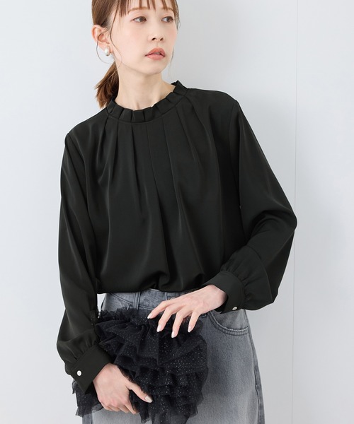 セール】【2サイズ展開】多機能タックブラウス（シャツ/ブラウス